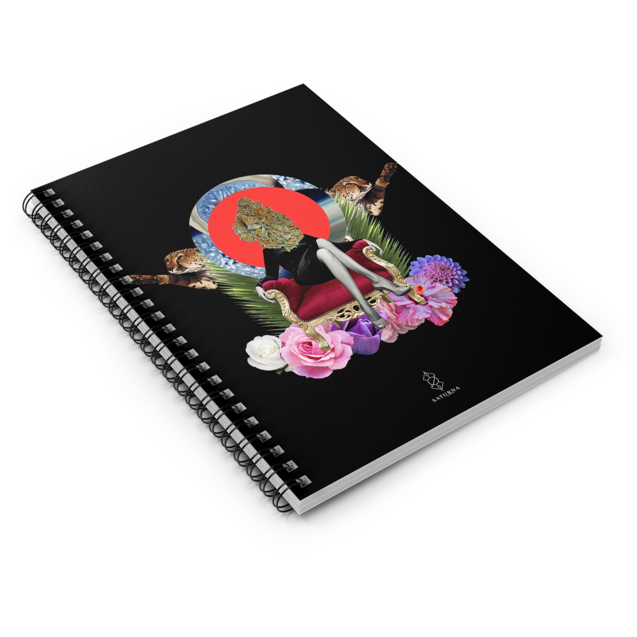 Still the Queen Spiral Notebook — Surreal Floral Collage Journal